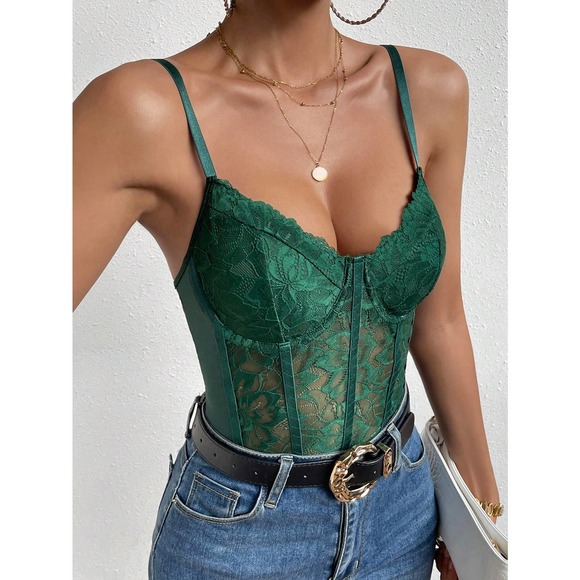 Lace bustier corset style Cami Bodysuit - Picture 11 of 13